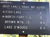 High Lakes Trail sign